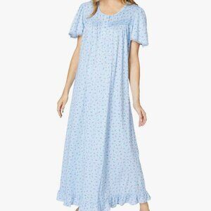 Dream & Co Size L 18/20 Petite Long Cotton Sleep Gown Blue & Pink Florals